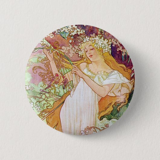 Spring Goddess Ronde Button 5,7 Cm (Voorkant)