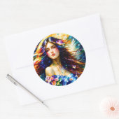 Spring Goddess Ronde Sticker (Envelop)