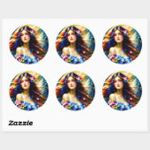 Spring Goddess Ronde Sticker (Vel)