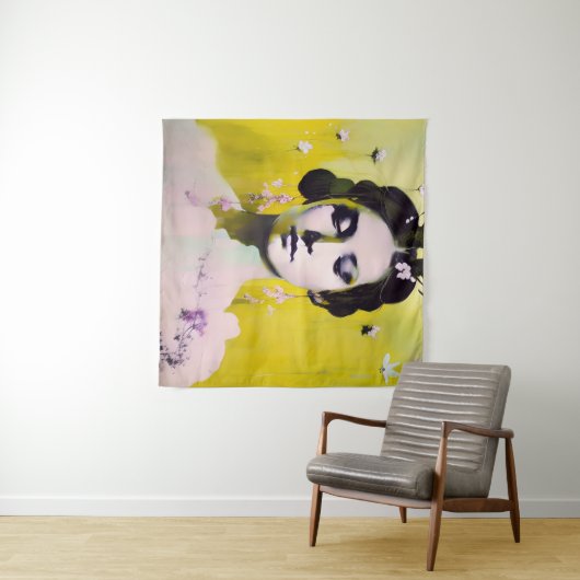 Spring Goddess Yellows en Pinks Wandkleed (In Situ (horizontaal))