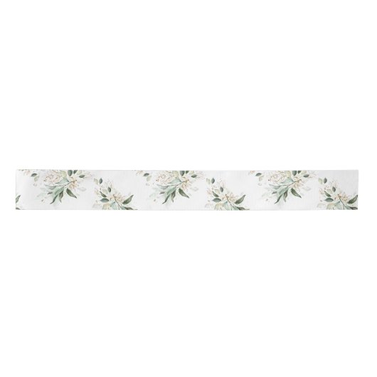 Spring Gold Greenery Foliage Elegant White Lint (Voorkant)
