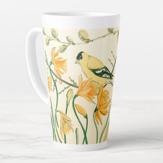 Spring Goldfinch Latte Mok (Linkerhoek)