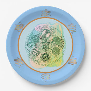 Spring Green Abstract Pascha Seder Bord