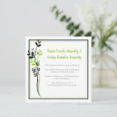Spring Green and Black Floral Reception Only | Kaart (Staand voorkant)
