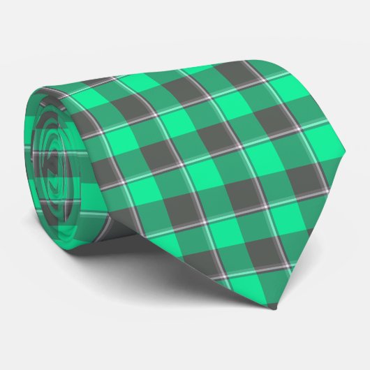 Spring Green and Finlandia Plaid Neck Tie Stropdas (Opgerold)