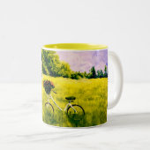 Spring Green Bicycle Floral Pastoral Mok (Voorkant rechts)