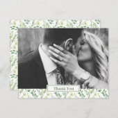 Spring Green Botanical Herb Wedding Bedankkaart (Voorkant / Achterkant)