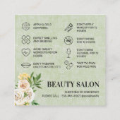 Spring Green Botox Aftercare Square Visitekaartje (Achterkant)