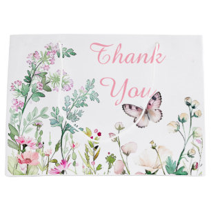 Spring Green Butterfly Floral Baby shower Groot Cadeauzakje