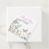 Spring Green Butterfly Floral Wedding Bedankjes Labels (In situ)