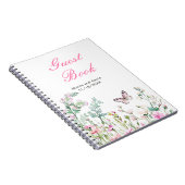 Spring Green Butterfly Floral Wedding Notitieboek (Rechterzijde)