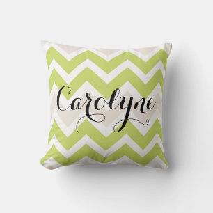 Spring Green Chevron gepersonaliseerd kussen