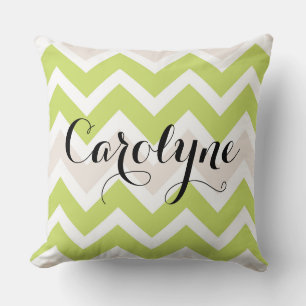 Spring Green Chevron Patroon Gepersonaliseerd Kussen