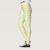 Spring Green en Tan Check Patroon Leggings (Links)