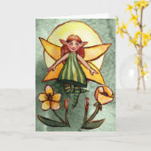 Spring Green Fairy Kaart (Gele Bloem)