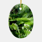 Spring Green Ferns boho botanisch Keramisch Ornament (Voorkant)