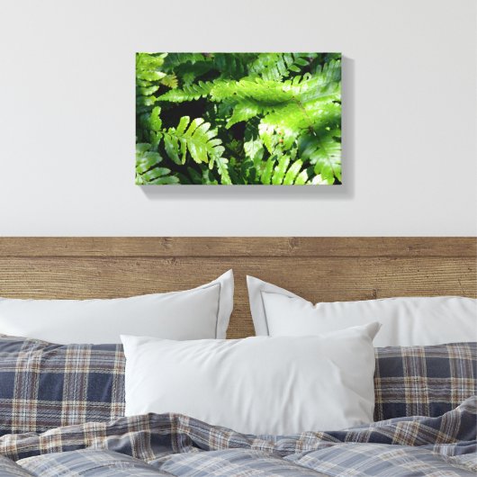 Spring Green Ferns Canvas Afdruk (Insitu (Slaapkamer))