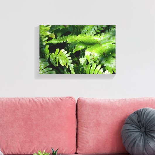 Spring Green Ferns Canvas Afdruk (Insitu (Woonkamer))