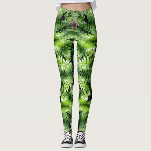 Spring Green Ferns Leggings (Voorkant)
