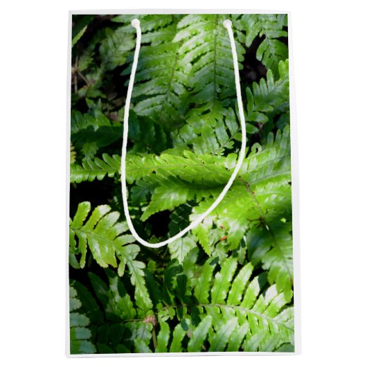 Spring Green Ferns Medium Cadeauzakje (Voorkant)