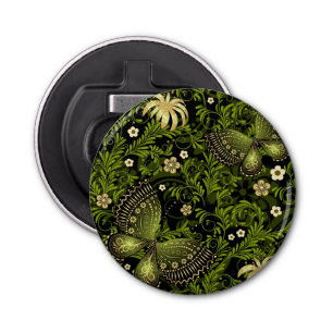Spring Green-Gold Pattern Button Flesopener