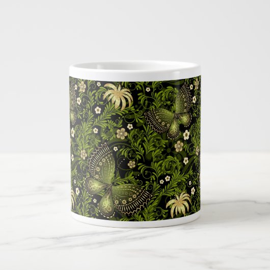 Spring Green-Gold Pattern Extra Grote Beker (Voorkant)