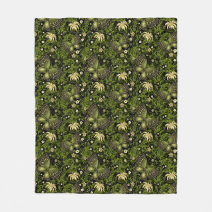 Spring Green-Gold Pattern Fleece Deken
