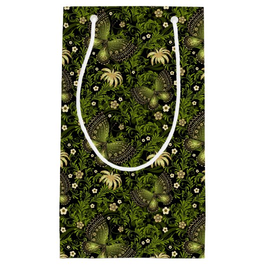 Spring Green-Gold Pattern Klein Cadeauzakje (Voorkant)