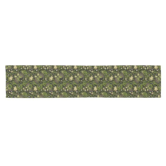 Spring Green-Gold Pattern Korte Tafelloper (Horizontaal)