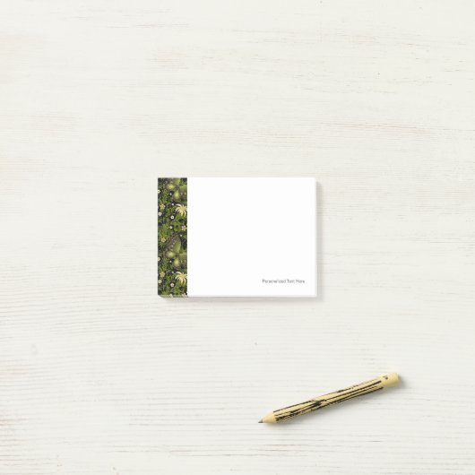 Spring Green-Gold Pattern Post-it® Notes (Op bureau)