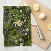 Spring Green-Gold Pattern Theedoek (Quarter Fold)