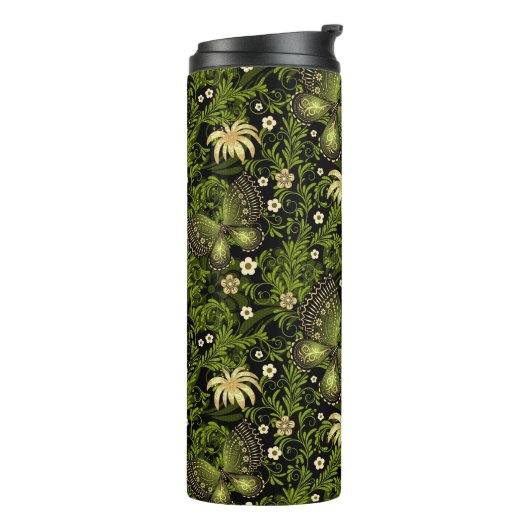 Spring Green-Gold Pattern Thermosbeker (Gedraaid links)