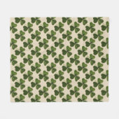 Spring Green Irish Shamrock Pattern Fleece Deken (Voorkant (Horizontaal))
