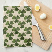 Spring Green Irish Shamrock Pattern Theedoek (Quarter Fold)