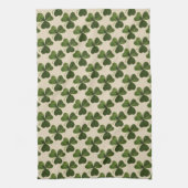 Spring Green Irish Shamrock Pattern Theedoek (Verticaal)