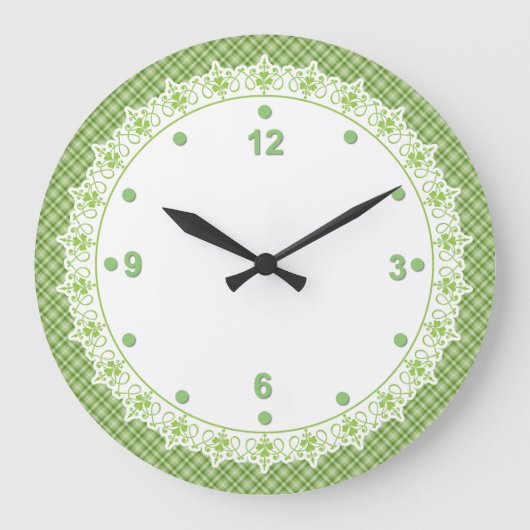 Spring Green Kitchen Wall Clock Grote Klok (Voorkant)