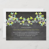 Spring Green Knoted Love Tree Chalkboard Wedding Kaart (Voorkant)