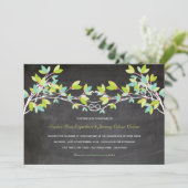 Spring Green Knoted Love Tree Chalkboard Wedding Kaart (Staand voorkant)