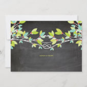 Spring Green Knoted Love Tree Chalkboard Wedding Kaart (Achterkant)
