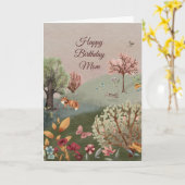 Spring Green Landscape Waterverf Naam Verjaardag Kaart (Gele Bloem)