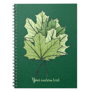 Spring Green Maple laat Natuur Lover Notitieboek
