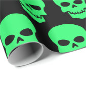 Spring Green op zwarte schedels Cadeaupapier (Rol Hoek)