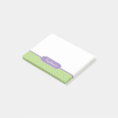 Spring Green Paars Quatrefoil Monogram Post-it® Notes (Schuin)