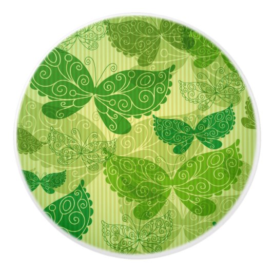 Spring Green Pattern Keramische Knop (Voorkant)