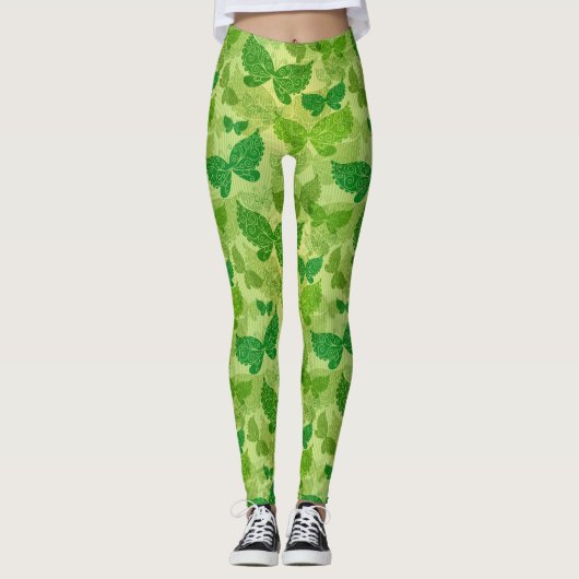 Spring Green Pattern Leggings (Voorkant)