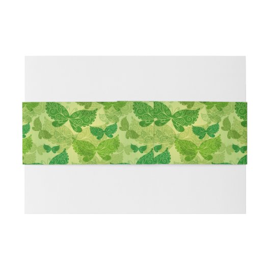 Spring Green Pattern Uitnodigingen Wikkel (Achterkant Voorbeeld)