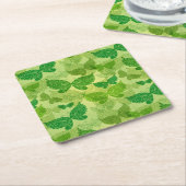 Spring Green Pattern Vierkante Kartonnen Onderzetter (Schuin)