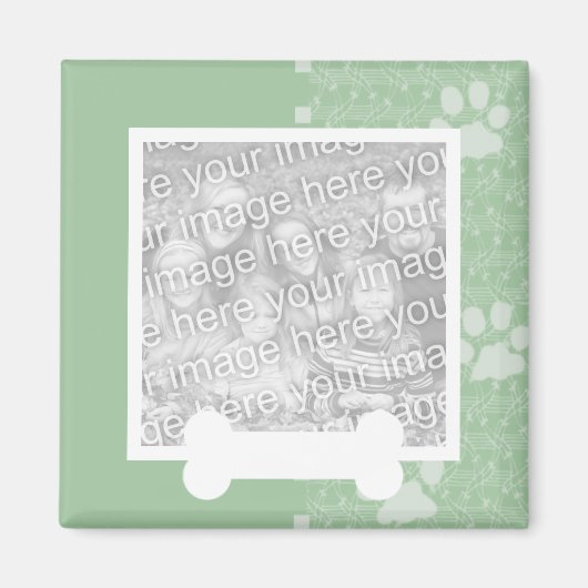 Spring Green Paws en Bone Pet Photo Magneten (Voorkant)