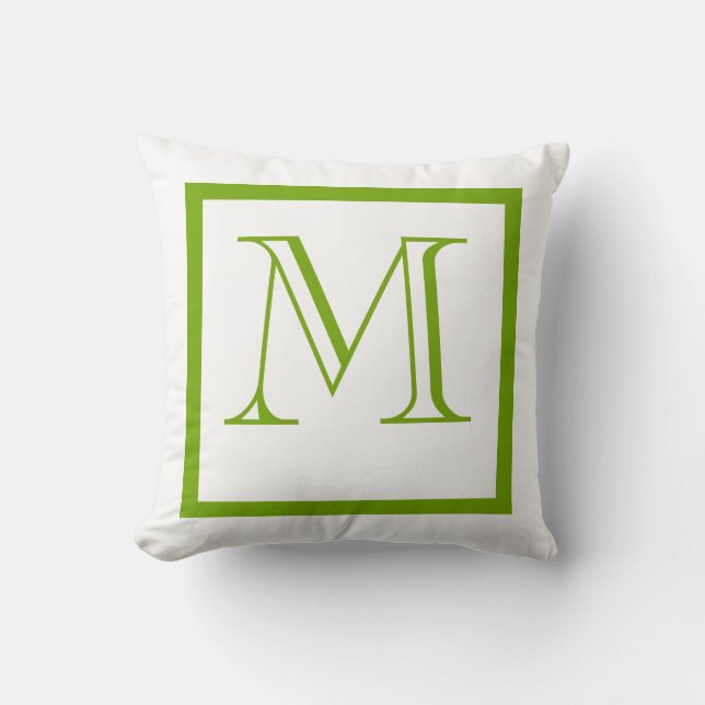 Spring Green Positive Negative Monogrammed Pillow Kussen (Voorkant)