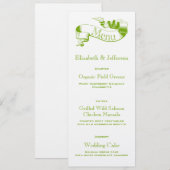 Spring Green Scroll Wedding Menu Kaart (Voorkant / Achterkant)